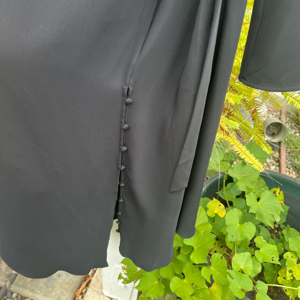 NWOT-Beautiful black silk open back midi dress. Great for semi formal-holidays - Picture 6 of 7
